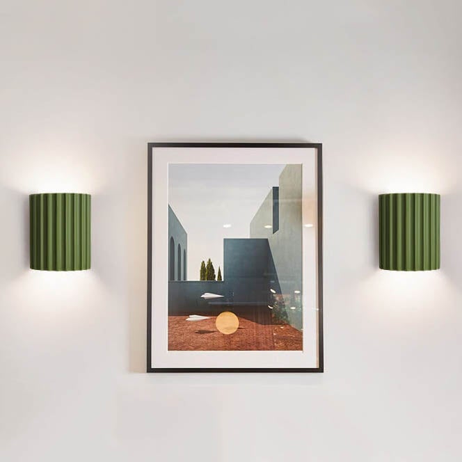 Macaron Resin Striped Half Cylinder Sconce