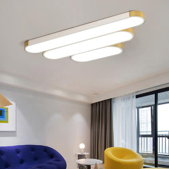 Minimalist Rectangular Ring LED Flush Mount Light