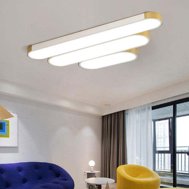 Minimalist Rectangular Ring LED Flush Mount Light