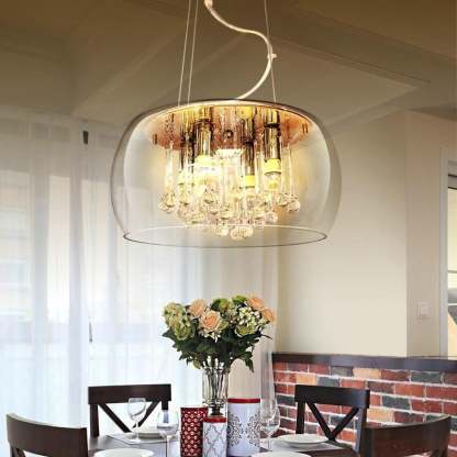 Modern Glass Crystal 6-Light Chandelier