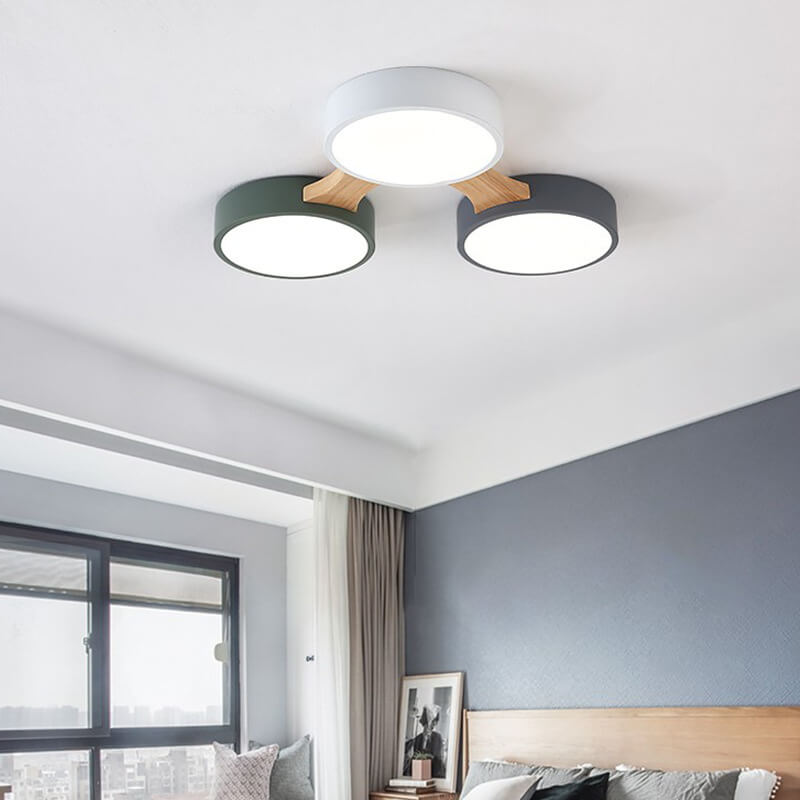 Modern Macaron Circle 3/4/5/8-Light LED Flush Mount