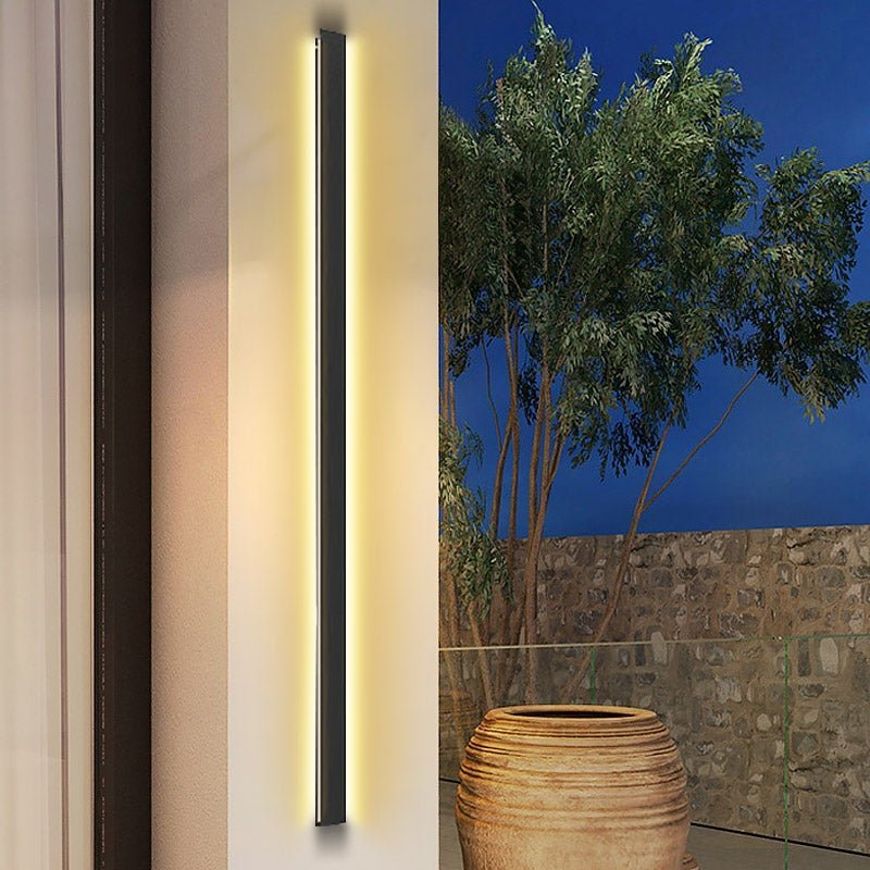 Waterproof Outdoor Long Strip Black Modern Porch Lights Outdoor Wall Lights-Lighom