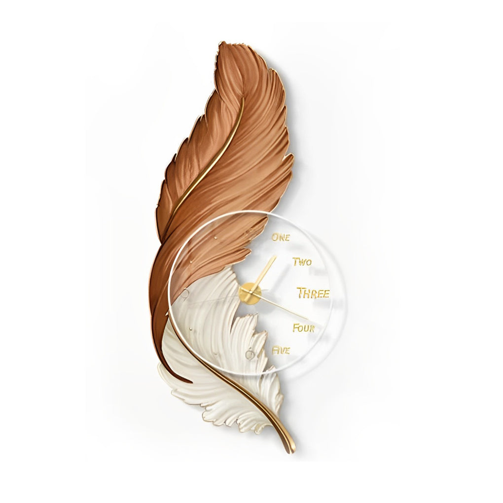 Feathers Painting Acrylic USB DC5V Round Wall Clock Wall Lamp with Remote-Lighom