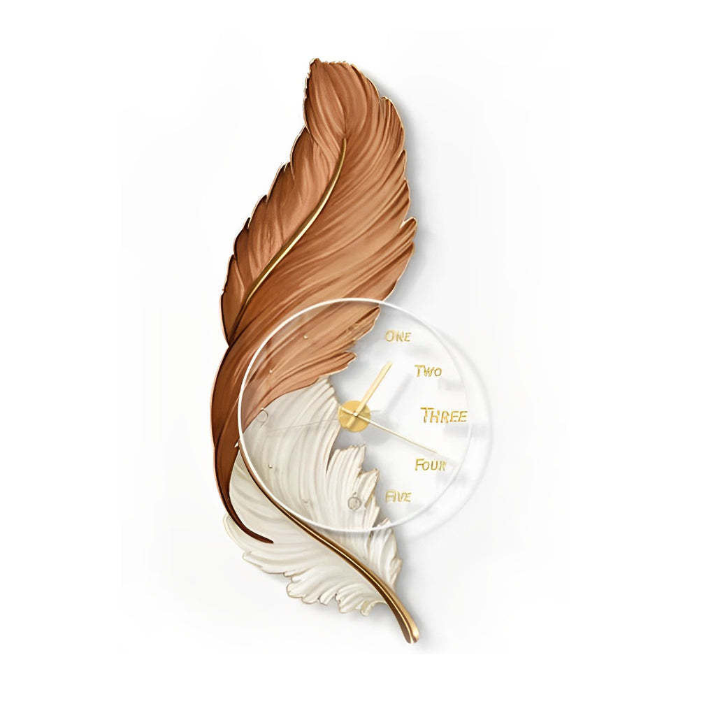Feathers Painting Acrylic USB DC5V Round Wall Clock Wall Lamp with Remote-Lighom