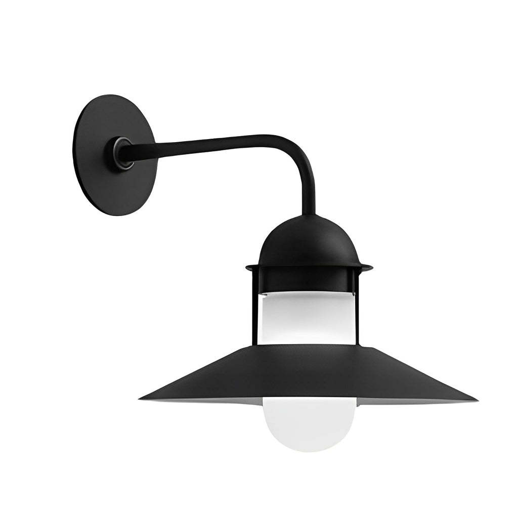 Antique Round Iron Glass Waterproof Black Retro Outdoor Wall Lights-Lighom