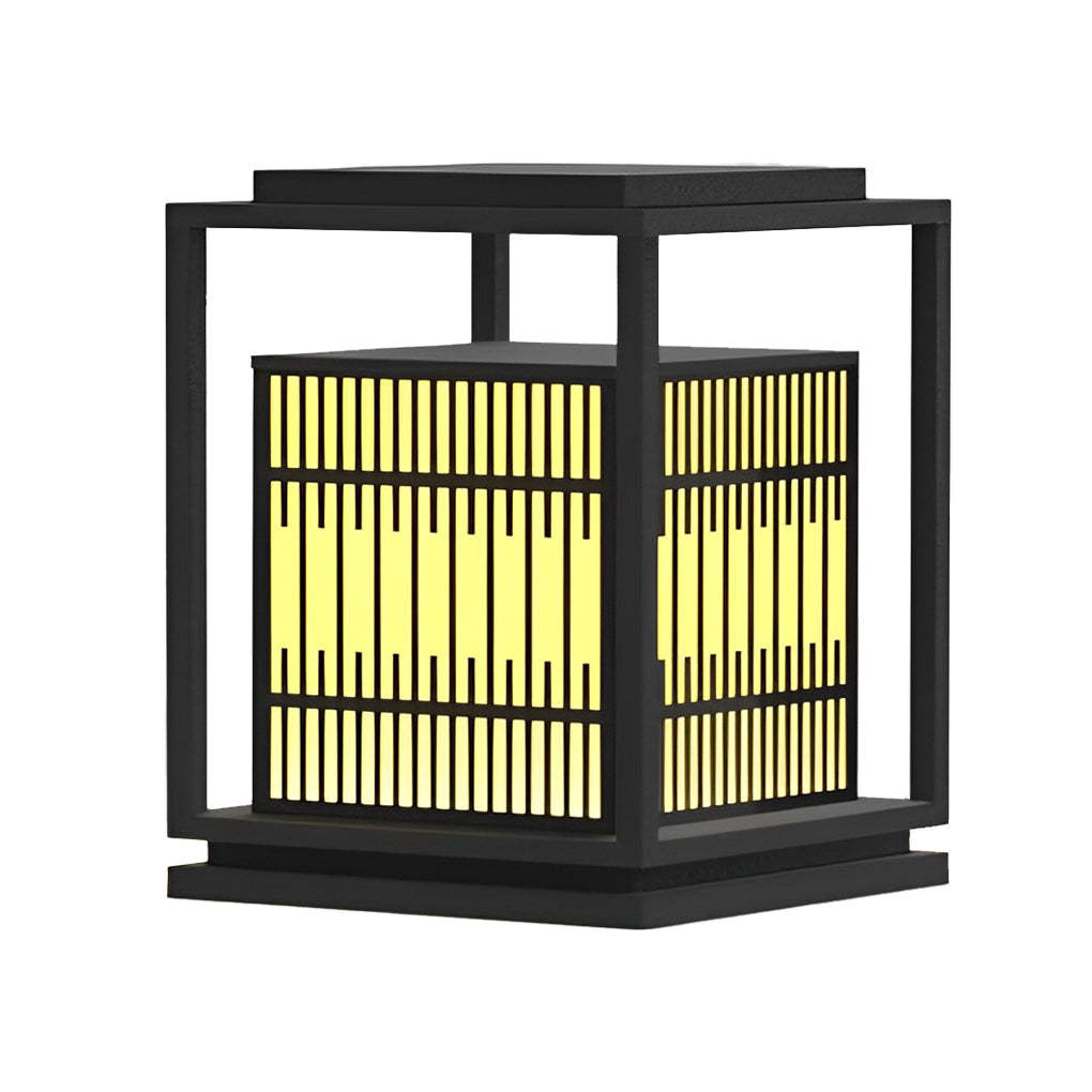 Square Vintage Design LED Waterproof Traditional Outdoor Pillar Lights-Lighom