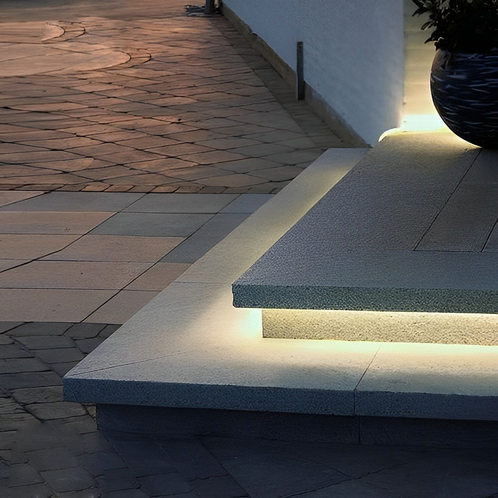 0.39'' Waterproof Recessed LED Under Tread Stair Lighting Modern Flexible Strip Light-Lighom