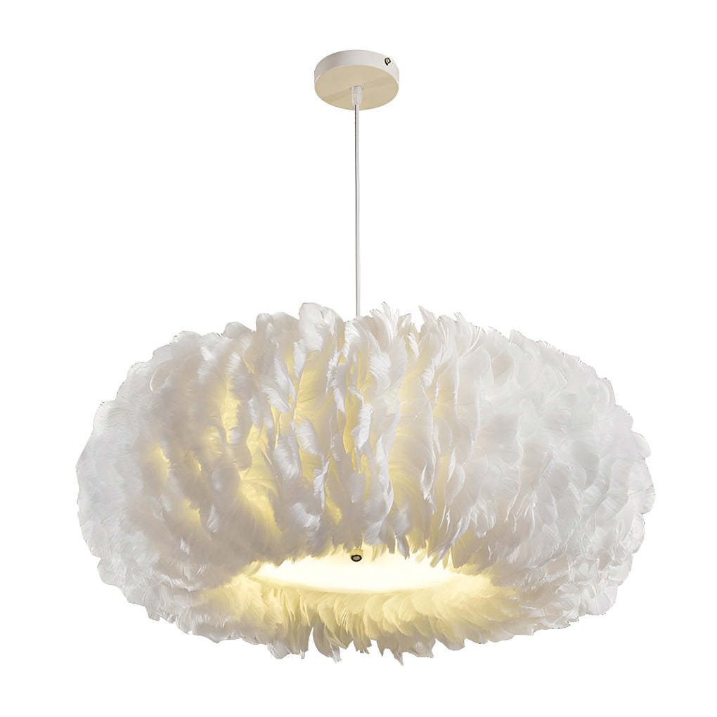 Minimalist Feather White Modern Pendant Chandelier