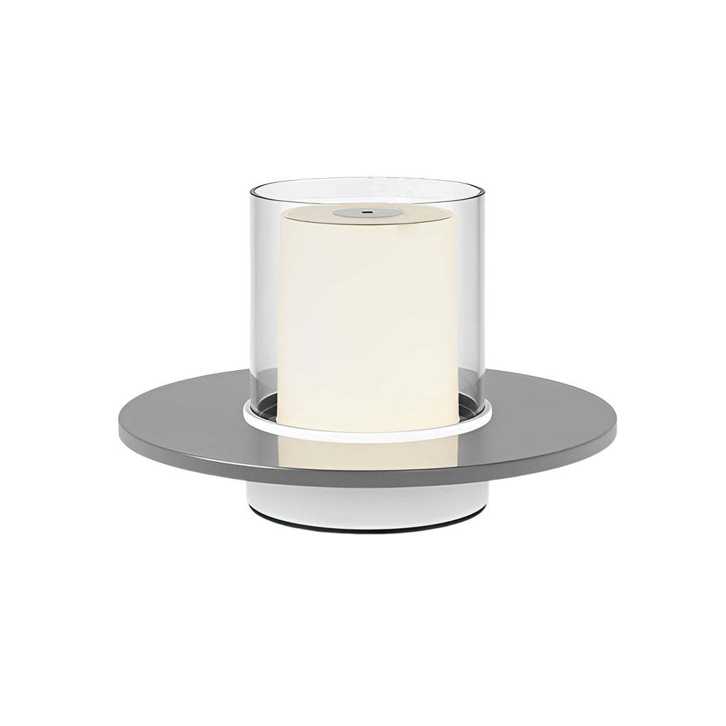 Modern Cordless Cylinder Candle Dish Lamp