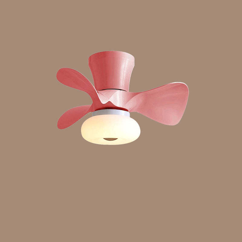 Nordic Macaron Metal LED Semi-Flush Ceiling Fan Light