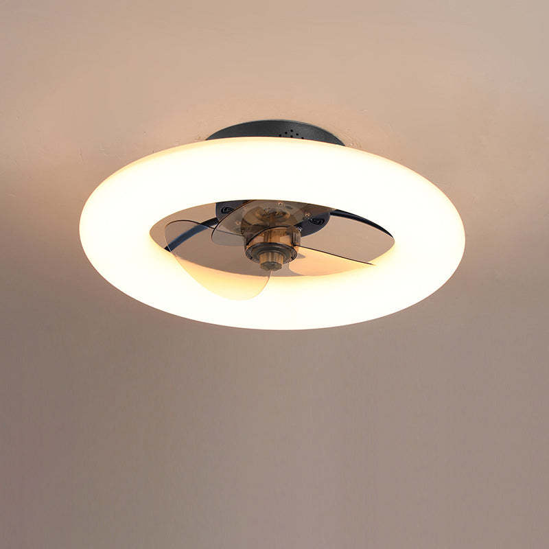 Modern Circle LED Semi-Flush Ceiling Fan Light