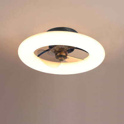 Modern Circle LED Semi-Flush Ceiling Fan Light