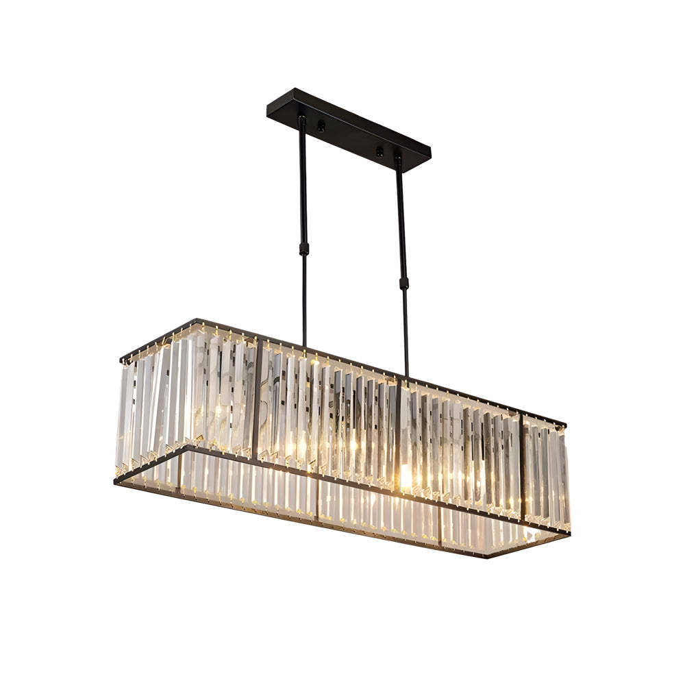 Dimmable Kitchen Island Crystal Rectangle Chandelier