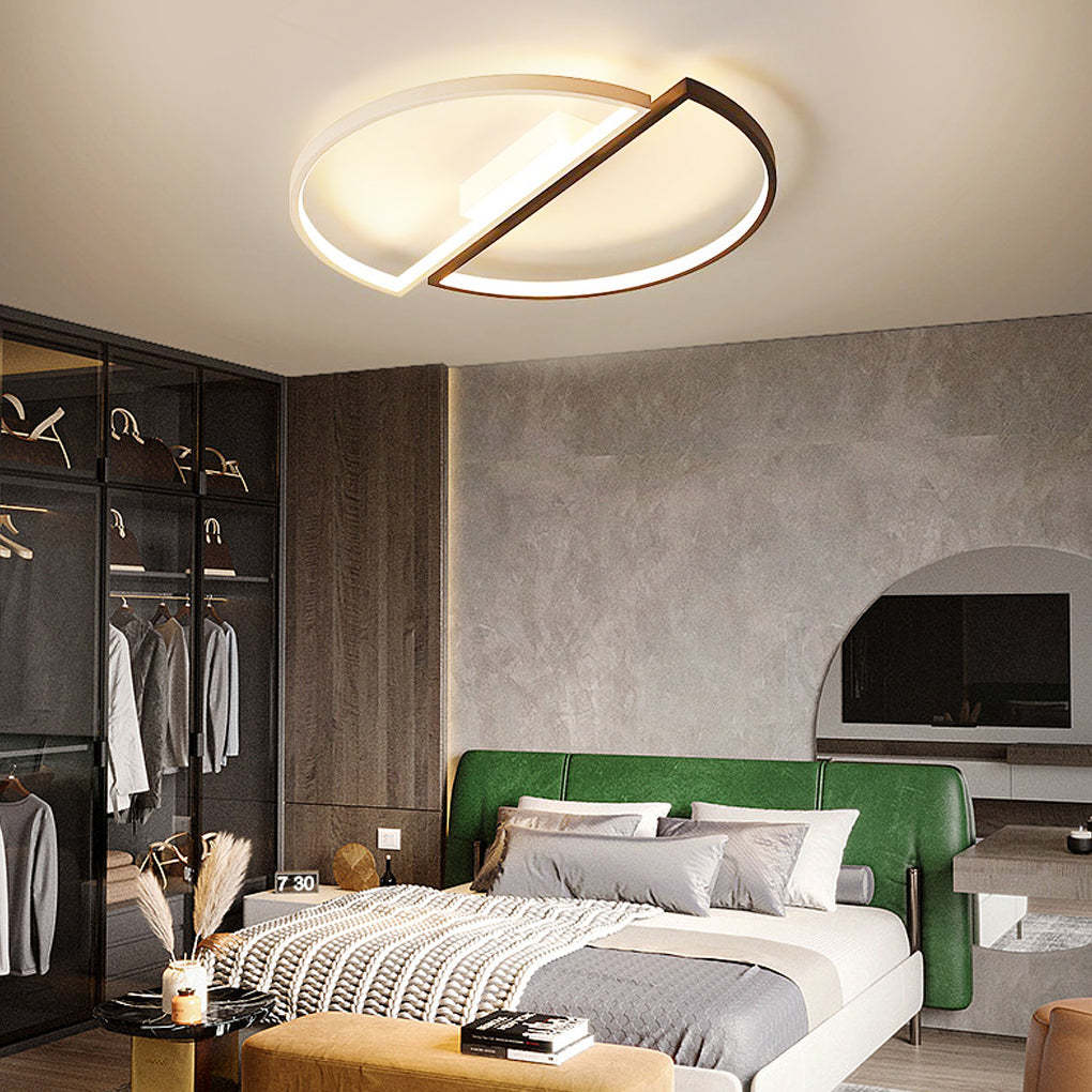 Creative Semi Circles Dimmable LED Modern Ceiling Lights Flush Mount Lighting-Lighom