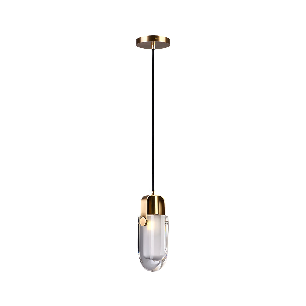 Crystal Shade Copper Dimmable Modern Pendant Light