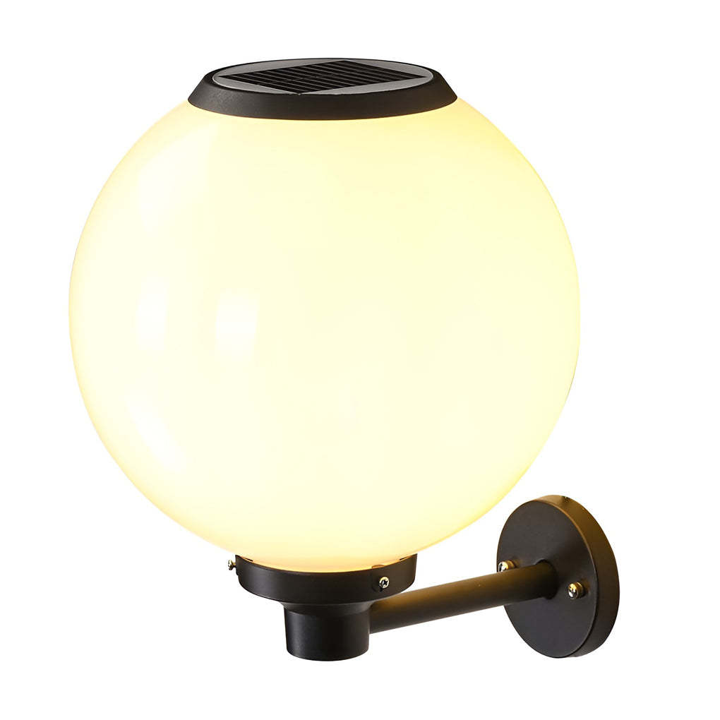 Round 3-Step Dimming LED Modern Solar Outdoor Wall Lamp — Set of 2