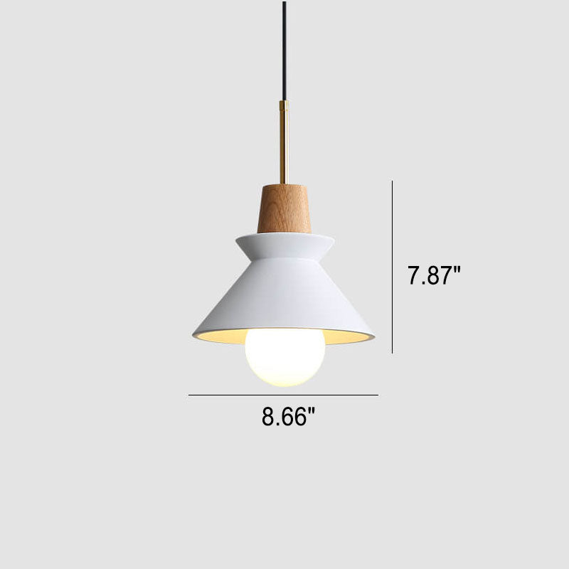 Nordic Macaron Wood Cement Pendant Light