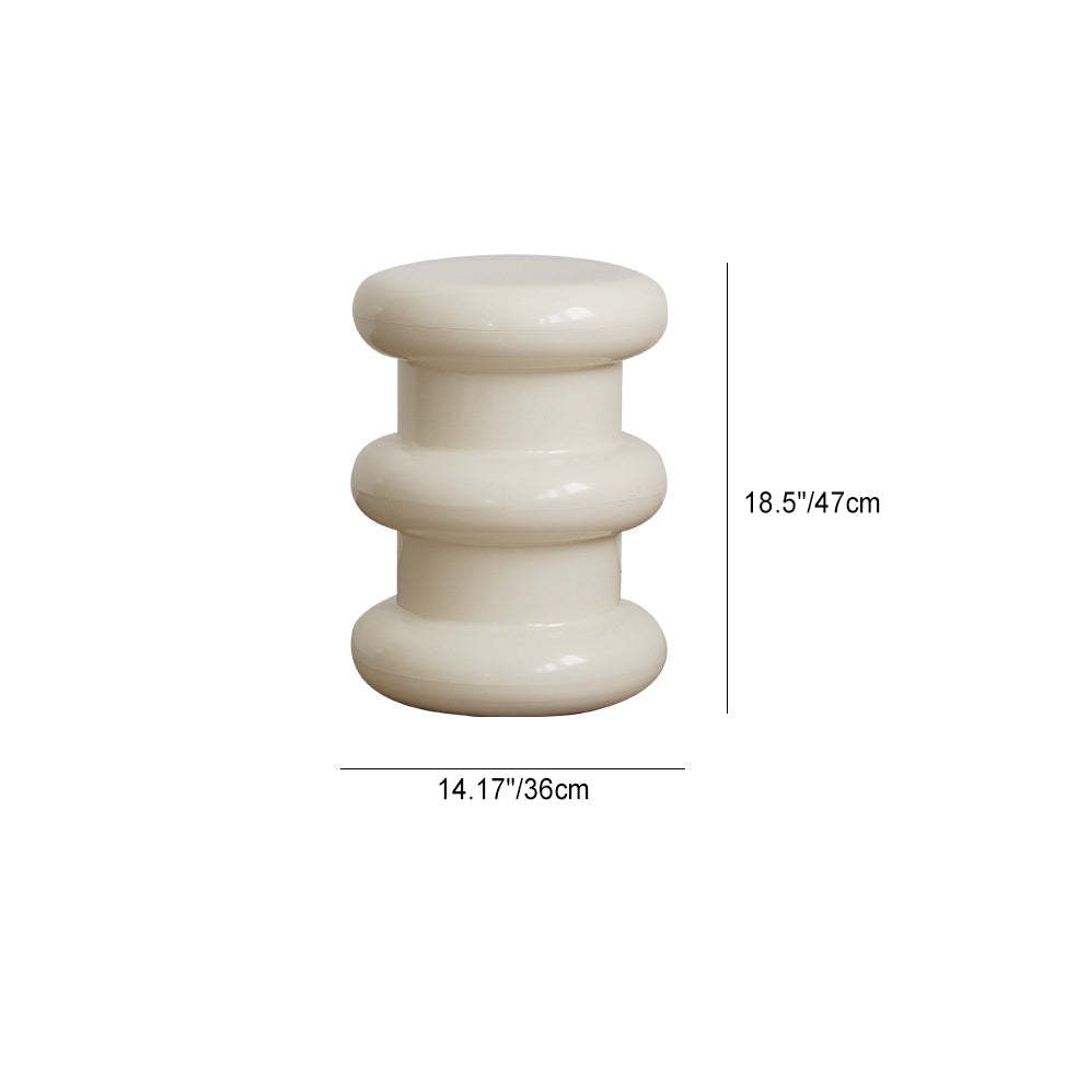 Minimalist Cylindrical Plastic End Table — Yellow
