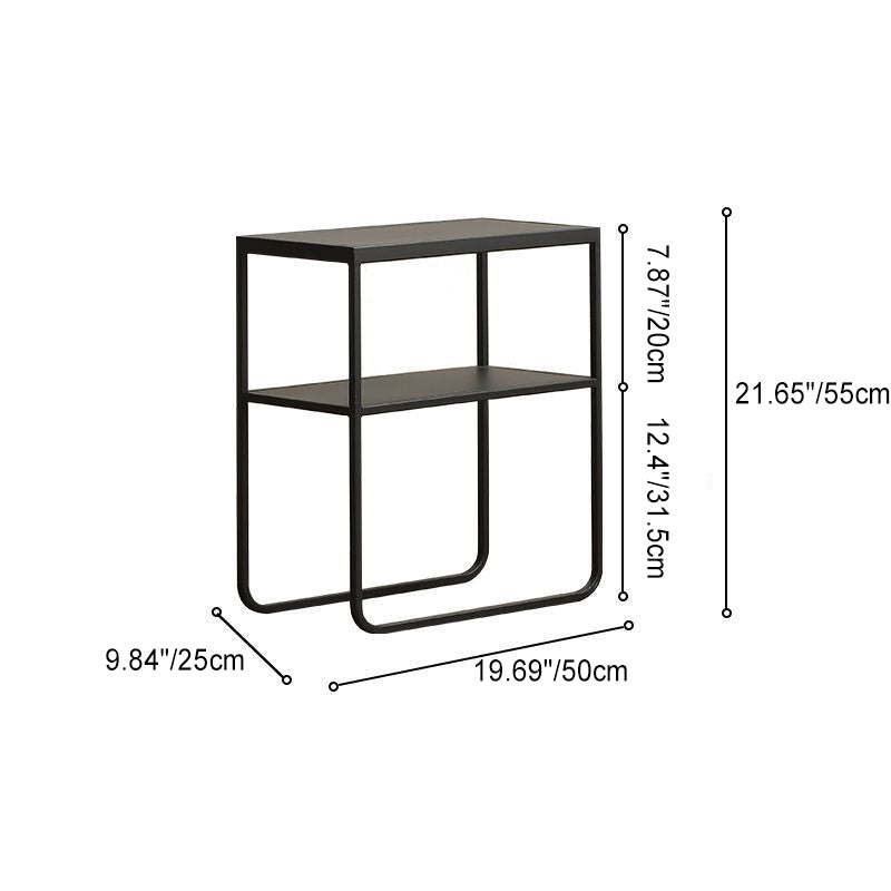 Modern Rectangular Iron 4-Leg Side Table