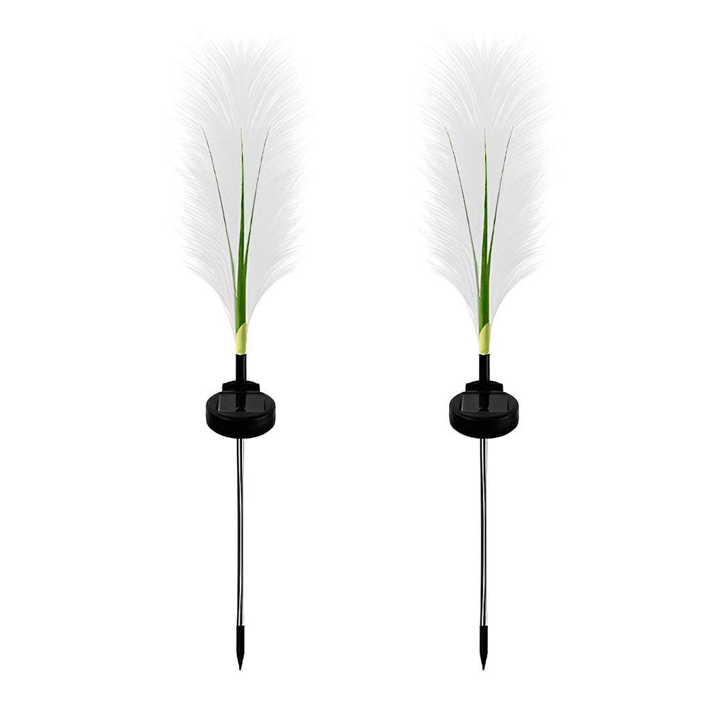 2PCS Creative Hairy Reed Decor LED Intelligent Modern Solar Lawn Lamp-Lighom