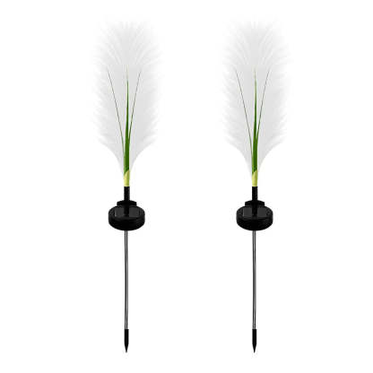 2PCS Creative Hairy Reed Decor LED Intelligent Modern Solar Lawn Lamp-Lighom