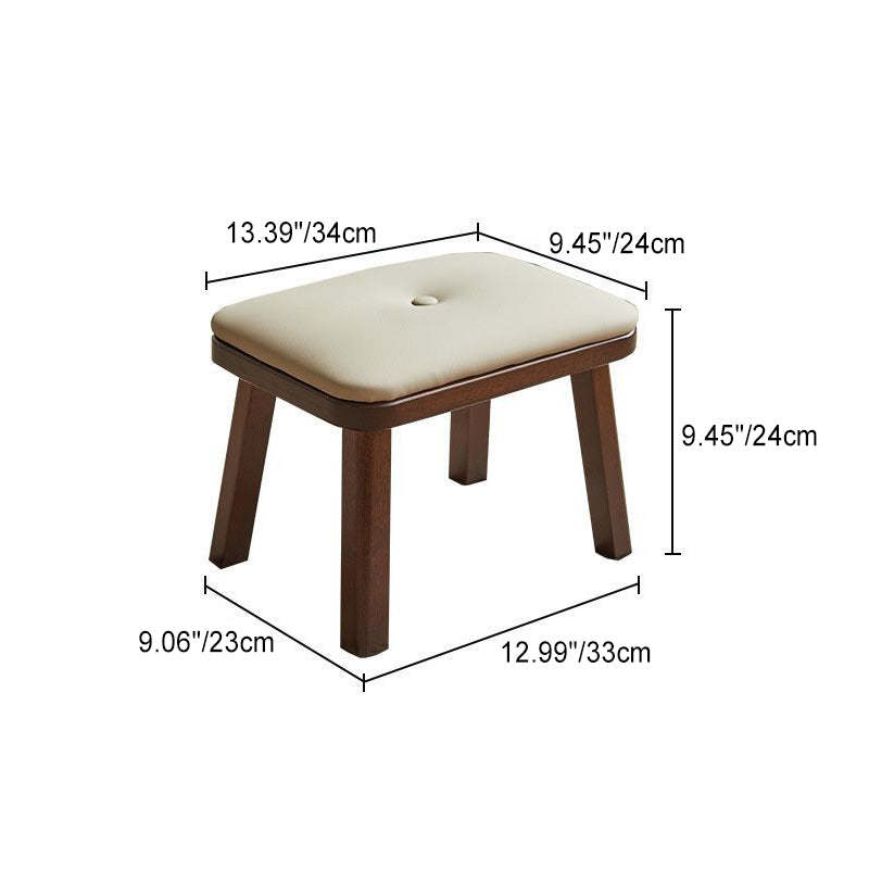Minimalist PU Leather Solid Wood Chair — White + Original Wood Color