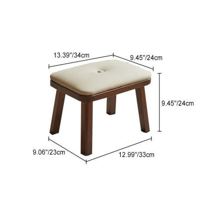 Minimalist PU Leather Solid Wood Chair — White + Original Wood Color