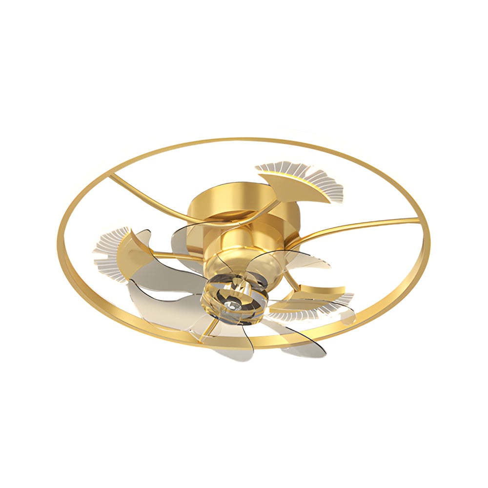 Round Ginkgo Leaf 3-Step Dimming Modern Ceiling Fan