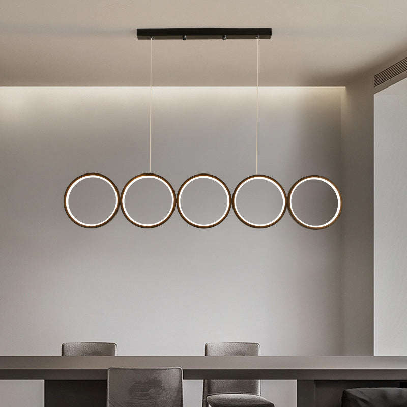 Lighom creative 5-circle acrylic chandeliers — Cool White (6000K) / 220V-240V (UK/AU)