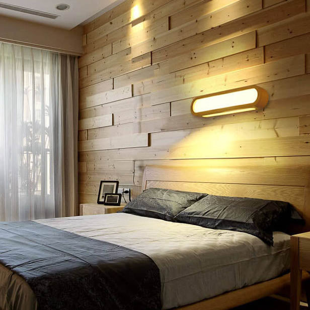 Nordic Solid Wood Long Bar LED Sconce