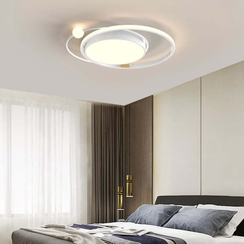Nordic Round Circle LED Flush Mount Light — Warm Light (3000K) / White