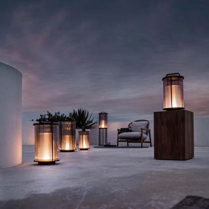 Modern Stainless Steel Glass Column LED Outdoor Floor Lamp — 220V-240V For UK/AU