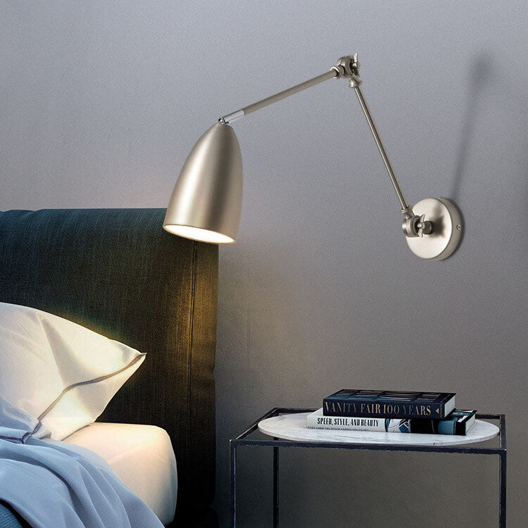 Retro Industrial Swing Arm Retractable Iron Wall Sconce