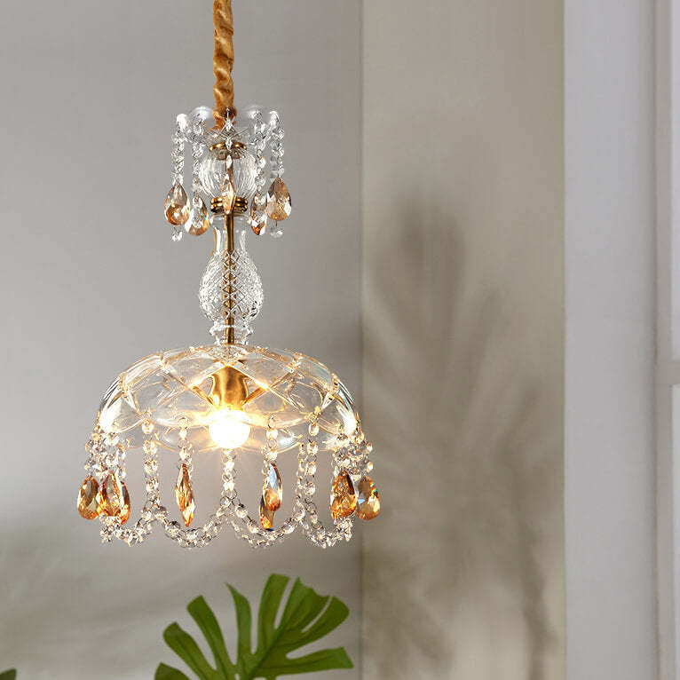 Modern Luxury Crystal Dome Pendant Light