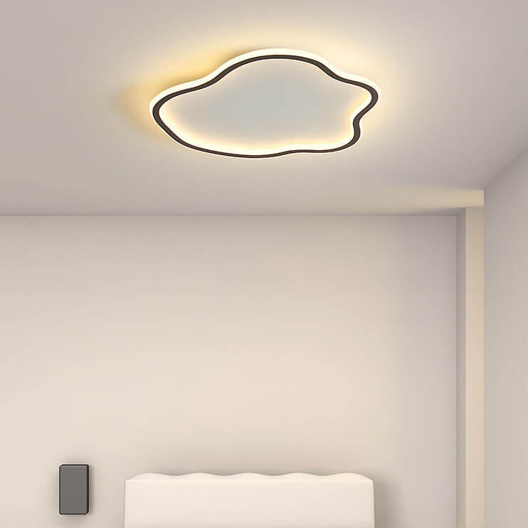 Creative cloud black flush mount lighting — 1.77" H x 15.75" Dia / Cool White (6000K) / White