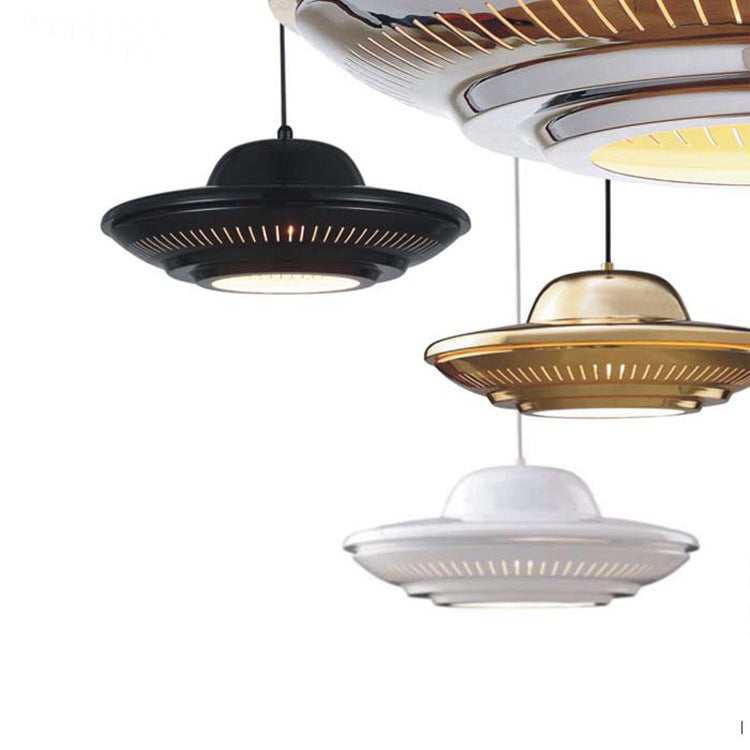 Industrial Vintage Iron Flying Saucer Pendant