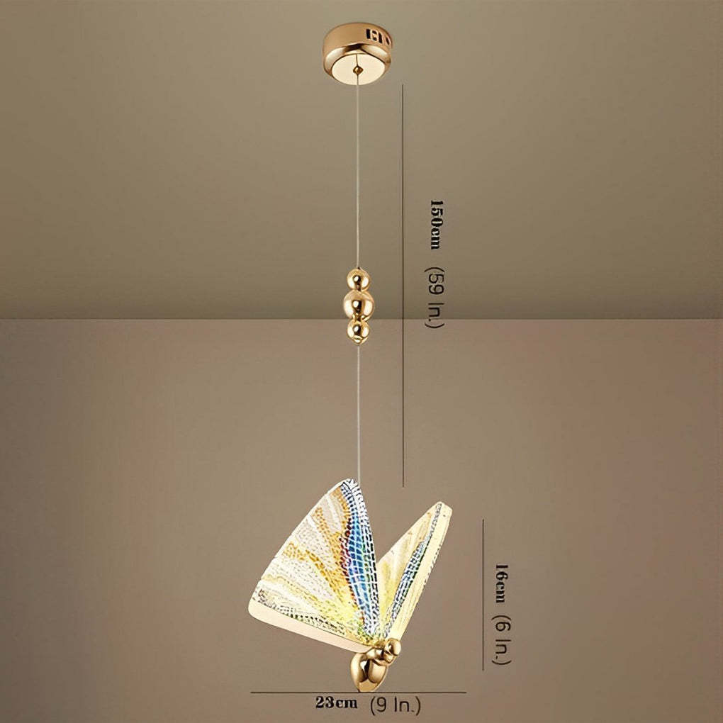 Butterfly Multi-Color Metal Acrylic LED Pendant Light