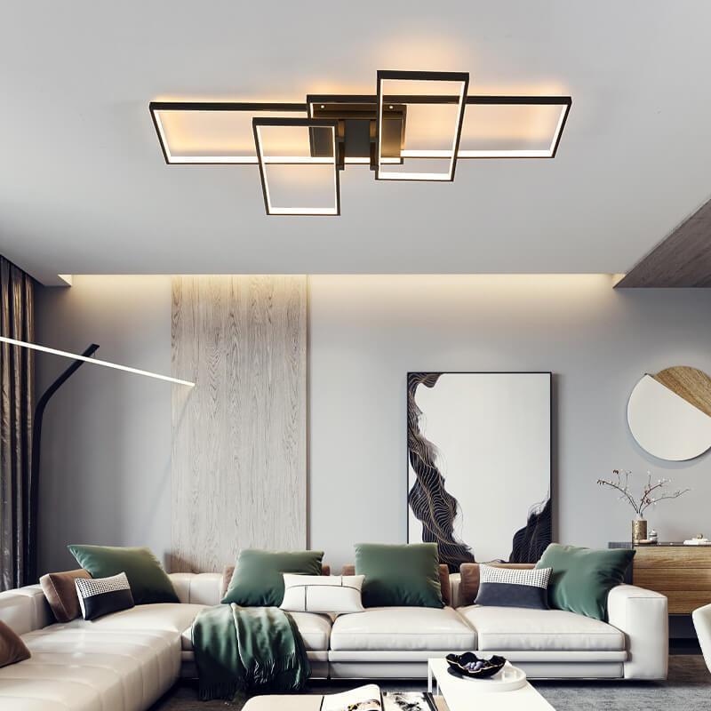 Modern Rectangular Splicing Aluminum LED Flush Mount Light