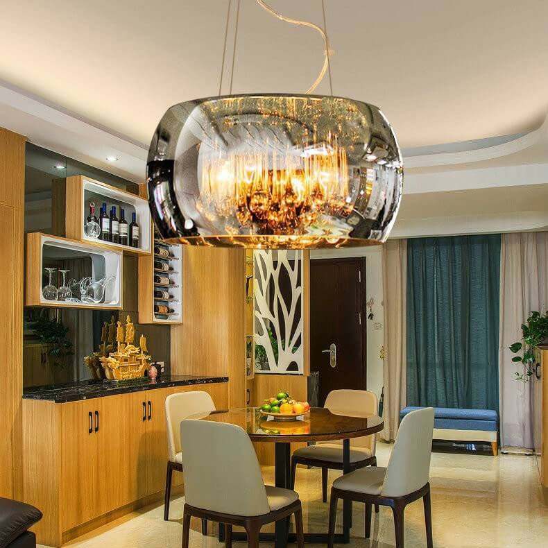 Modern Glass Crystal 6-Light Chandelier