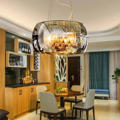 Modern Glass Crystal 6-Light Chandelier