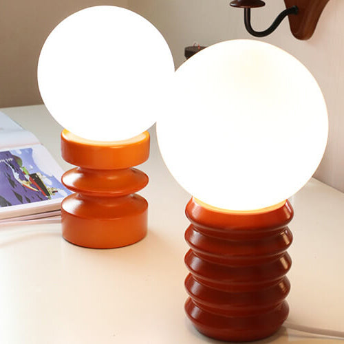 Vintage Orange Solid Glass Table Lamp