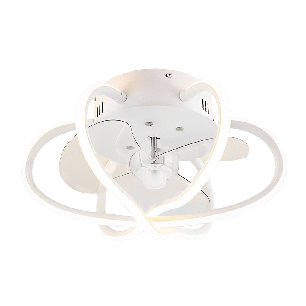 Round Flower Cage Dimmable Remote Bladeless Fan