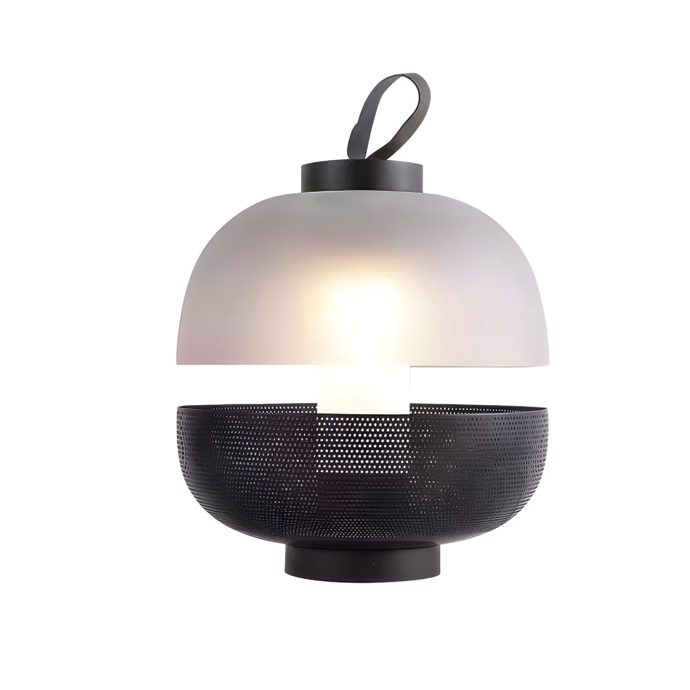 11" Mesh Metal Frosted Glass LED Table Lamp