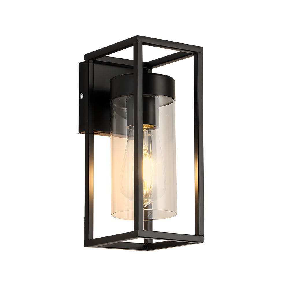 Black Iron Retro Glass Industrial Wall Sconce