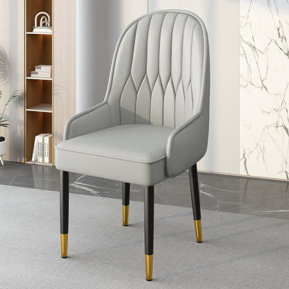 Modern Leather Steel Square Dining Chair