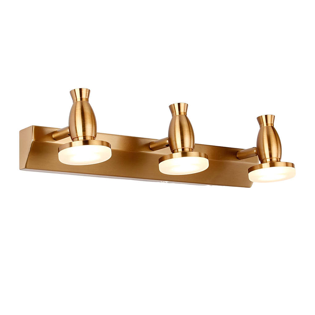 Adjustable Gold Bathroom Vanity Light with 180° Rotatable Heads - 3/4 Light LED Fixture-Lighom