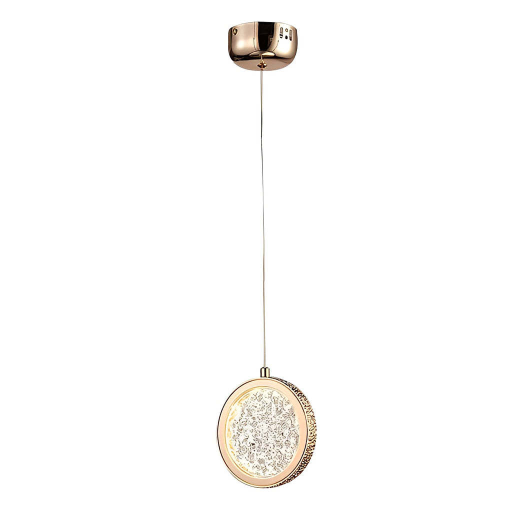 Round Iron Acrylic Dimmable Modern Pendant