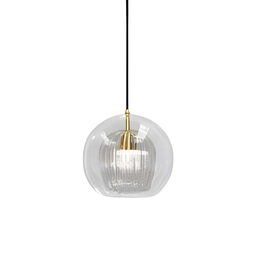 Double Layer Glass Shade Brass Chandelier