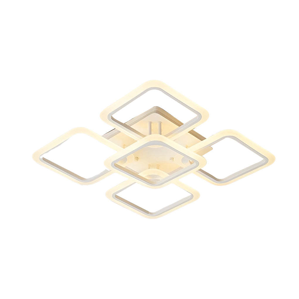 Square Dimmable Remote Modern Ceiling Fixture