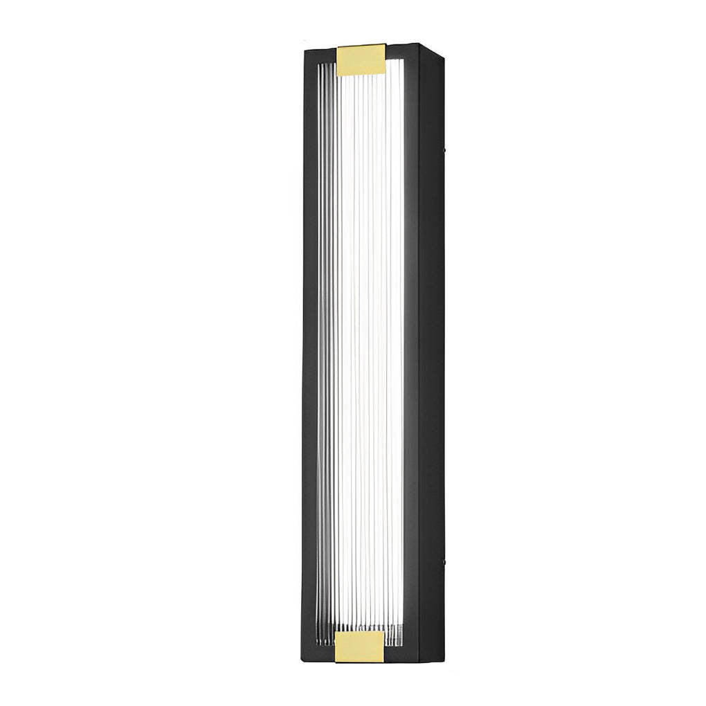Rectangular Waterproof LED Black Modern Porch Lights Wall Sconces-Lighom